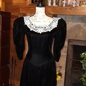Vintage velvet & lace dress